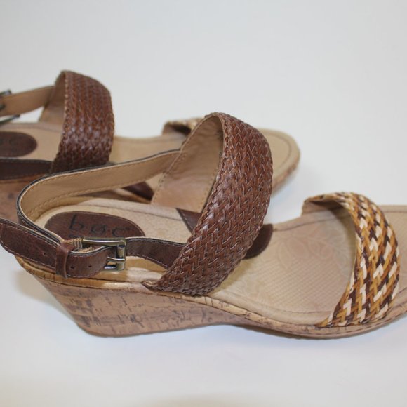 BOC Born Concept Brown Cork Wedge Woven Ankle Strap Sandals Womens Size 11 NEW - Picture 6 of 9